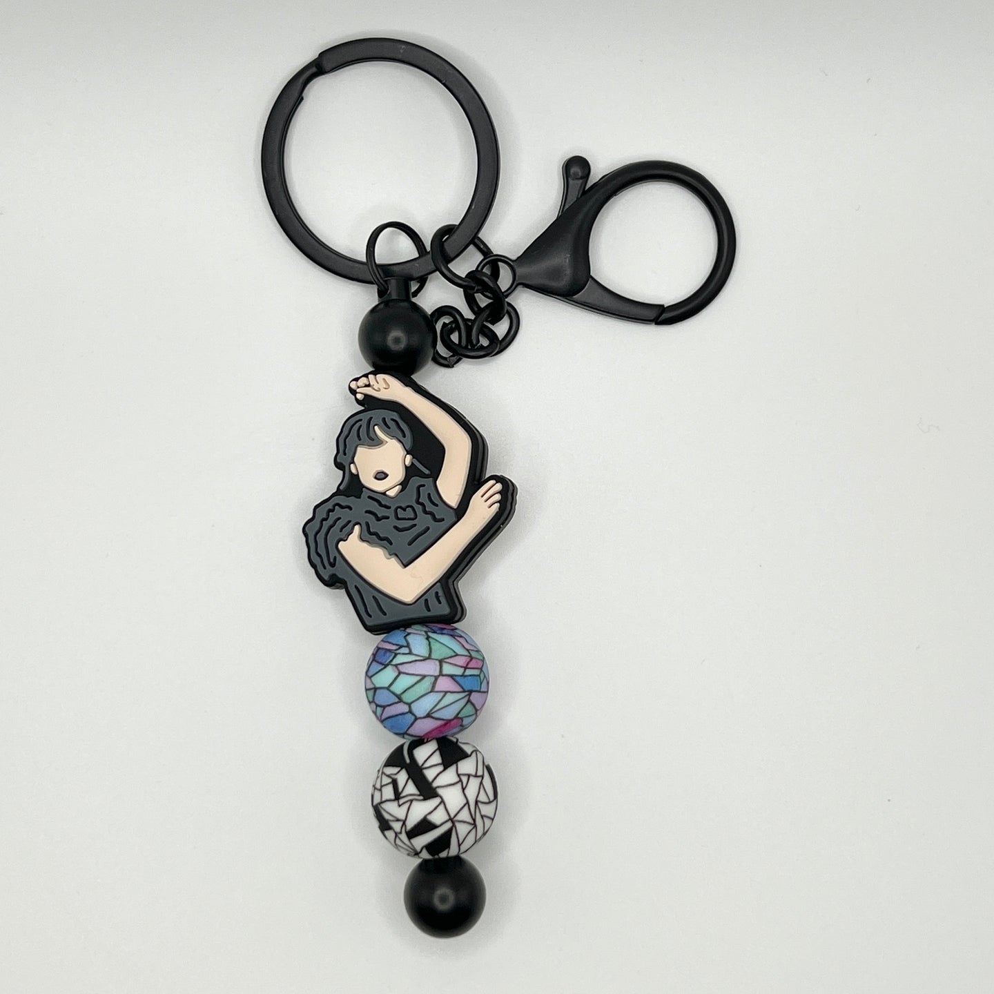 Goth Girl Window Black Keychain Bar